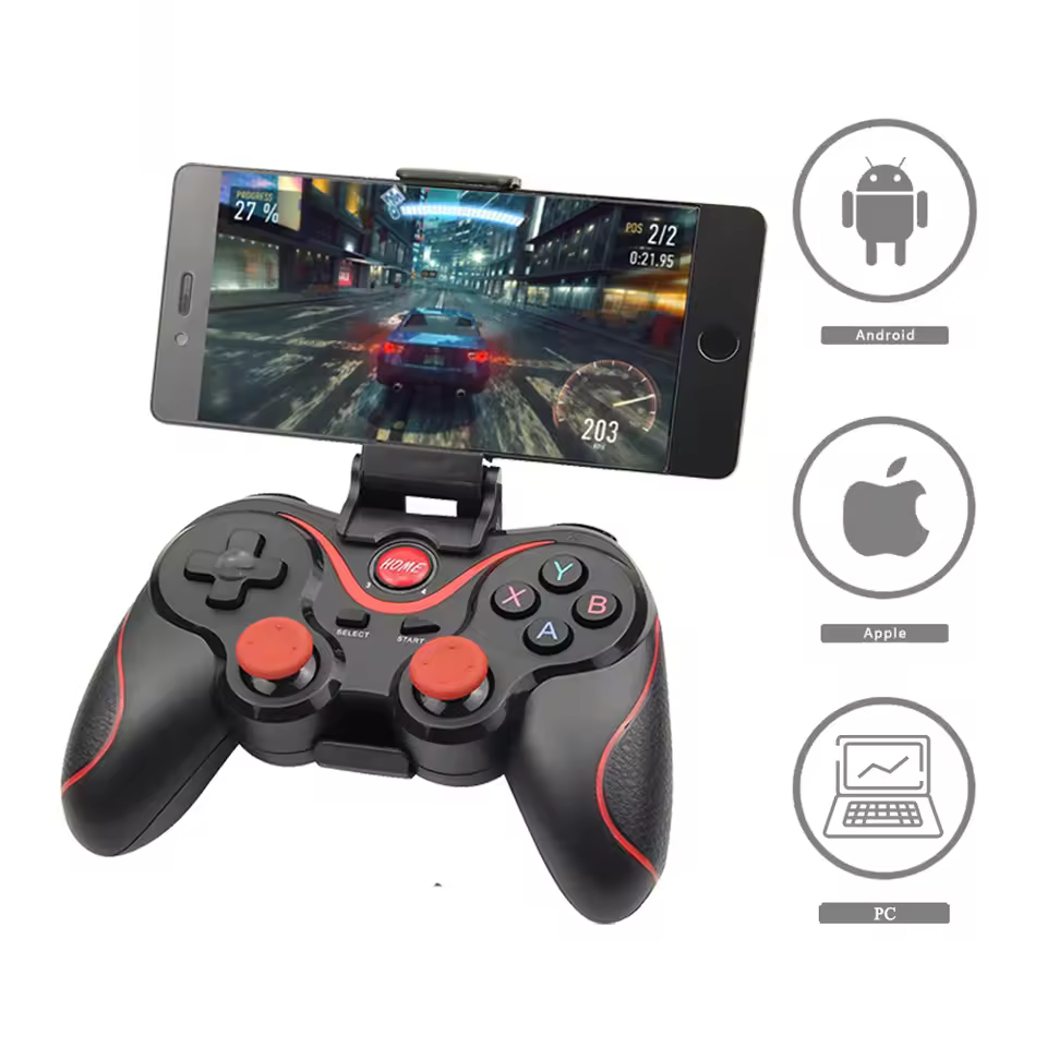 Bilişim Burada X3 Bluetooth Kablosuz Oyun Kolu Gamepad Telefon Tutucu Stand Bluetooth Joystick Gamepad Tv Box Android Tv,ps3,ps4,ios -pc,
